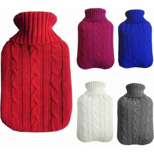 2000ml Knitting Hot Water Bag Hot Water Bottle Cover Warm Heat Reusable Hand Winter For Women Pain Relief Soft Hot Water Bag