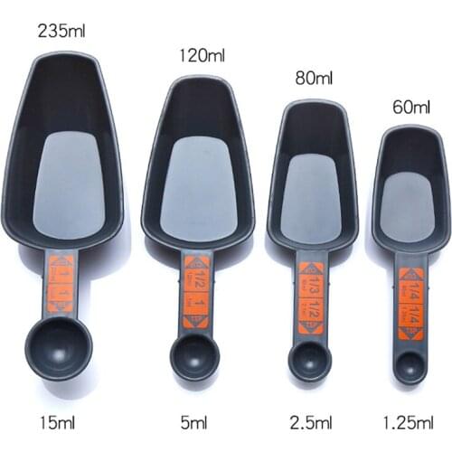 4PCS Plastic Measuring Scoop Set Double End Scoop Food Scoop for Kitchen Milk Powder Measure Spoon Scale Spoon Baking Tool