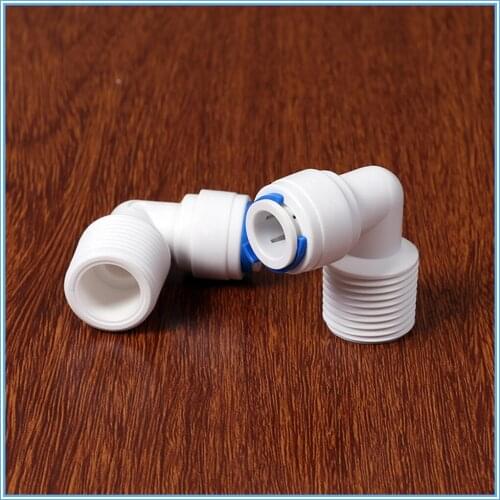 5pc 3/8" OD Pipe to 1/2" Male Elbow Quick Connector RO Water Purifier Reverse Osmosis Aquarium System Connector Fitting