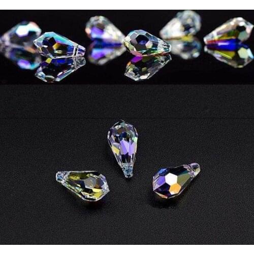 Free Shipping DIY jewelry accessories original Shijia elements Austrian crystal loose beads white color water drop model