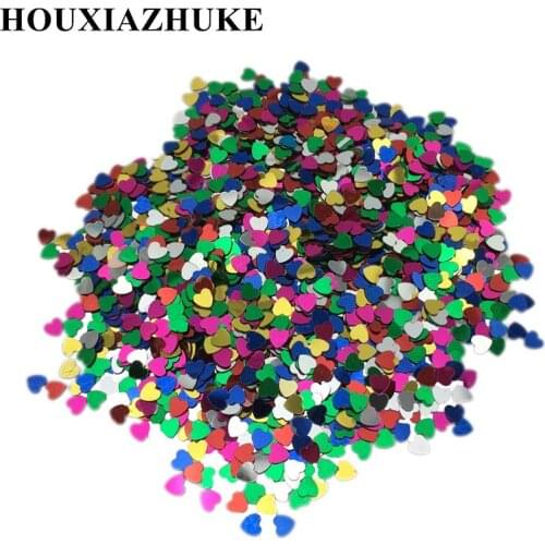 Tiny 4 mm silver base mixed colour heart shaped no hole spangle paillettes for girls headwear decoration 100 grams per lot