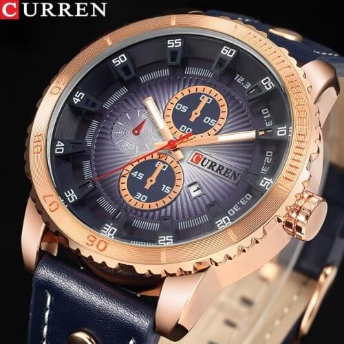 Luxury Brand CURREN Men Watch Fashion Sport Waterproof Men Wristwatch Military Leather Strap Male Watch Relogio Masculino
