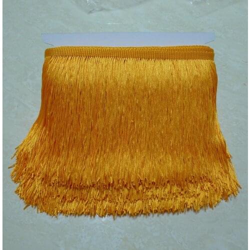 10 Meters 15cm 6" Long Gold Color Latin Dress Tassel Fringe