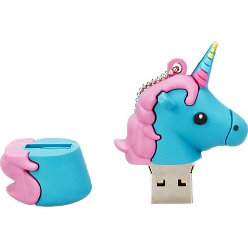 Silica gel cle usb flash drive 32GB 16GB cartoon unicorn pendrive 128GB 64GB pen drive 8GB flash usb 2.0 memoria usb stick Key