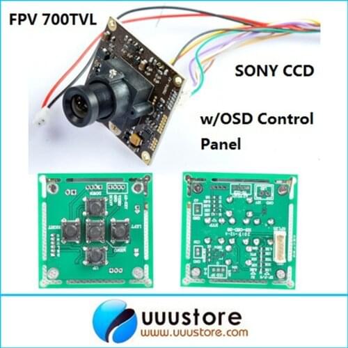 FPV 700TVL Lines 1/3" Sony Super HAD II CCD WDR Board Mini RC Camera+OSD Control Panel+3.6mm lens For RC FPV f450 quadcopter