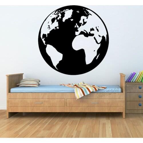 Globe World Wall Stickers Moon Wall Decals Kids Nursery Bedroom Decor Home Decoration Living Room Vinyl Posters Wallpaper A312