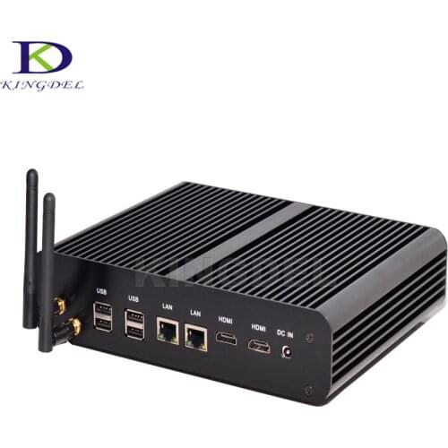 I7 Gaming Computer Nettop PC Intel Core i7 5550U 5500U 4500U Fanless Mini PC HTPC 4MB Cache 3.0GHz Wifi 2*LAN+2*HDMI+SPDIF