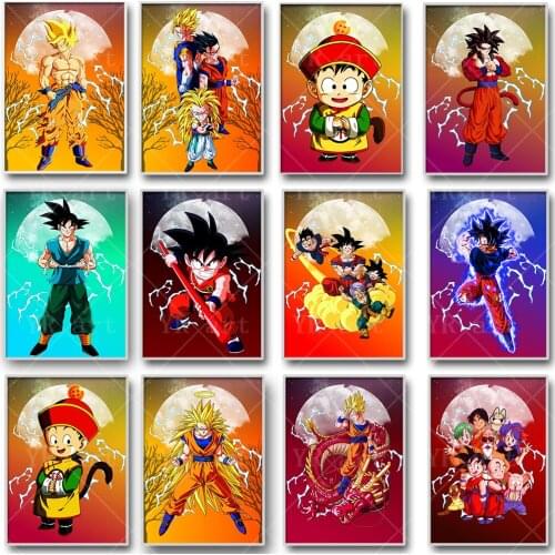 Dragon Ball Anime Canvas Painting Goku Vegeta Poster Print Wall Art Prints Decoration Child Bedroom Home Decor Mural Pictures