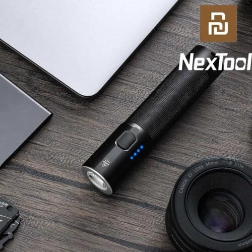 New Youpin Nextool Outdoor Ultra Bright Mini Flashlight Rechargeable Flashlight 1200lm 21700 Battery Emergency Light for Camping