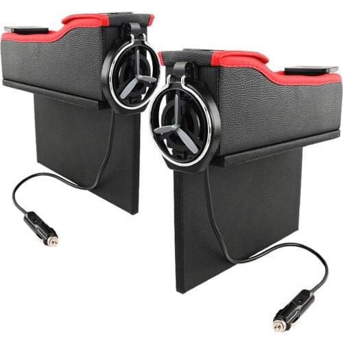 Spot Multi-function Car Storage Box Seat Side Crevice Storage Case Car Charger with USB Interface M8617