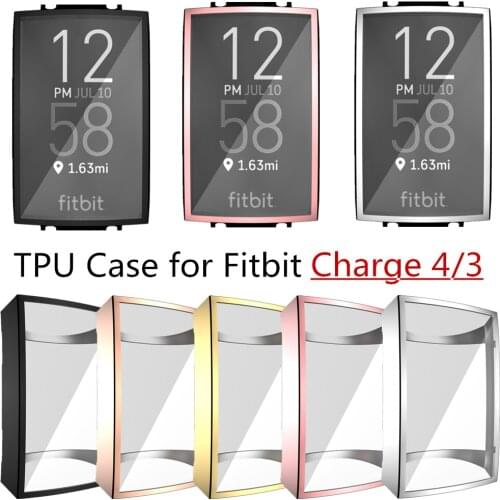 New TPU Flexible High Quality Cover for Fitbit Charge 4/3 Case Full Coverage Protective Bumper Thin Shockproof Smart Watch Shell