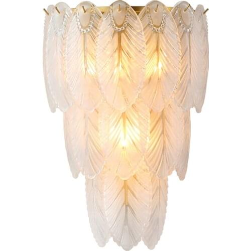 New Post-modern led Light Luxury Glass Wall Lamp Living Room Background Wall Light Villa Club Hotel Nordic Bedroom Bedside Light