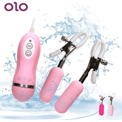 OLO Vibrating Nipple Clamps 10 Frequency Breast Massage Sex Toys for Women Nipple Vibrator Adult Products
