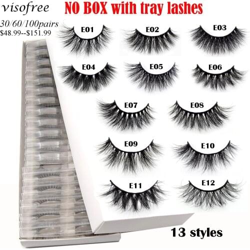 Wholesale Eyelashes 10/30/100pcs Visofree 3d Mink Lashes Natural Mink Eyelashes No Box False Eyelashes Makeup False Lashes Bulk