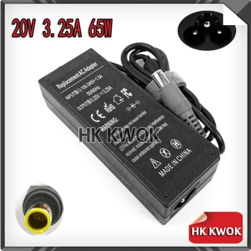 Wholesale 20V 3.25A AC Power Laptop Adapter Charger For lenovo PA-1650-161 PA-1650-171 T60 X60s X61 X61s X200 X200s F50