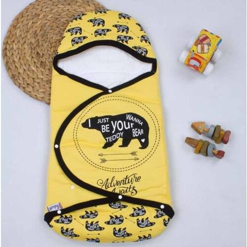 Baby Swaddle Girl Boy Newborn Blankets Cute Bear Patterned Cotton Soft Babies Carriage Cradle Swaddle Sack Bed Baby Clothes