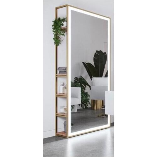 Hair salon full-body mirror with LED light for hair salon