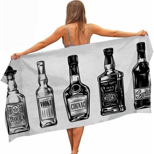 Whisky Microfoam Pool Beach Towel Portable Fast Dry Sand Outdoor Travel Swimming Deck Thin Yoga Matte
