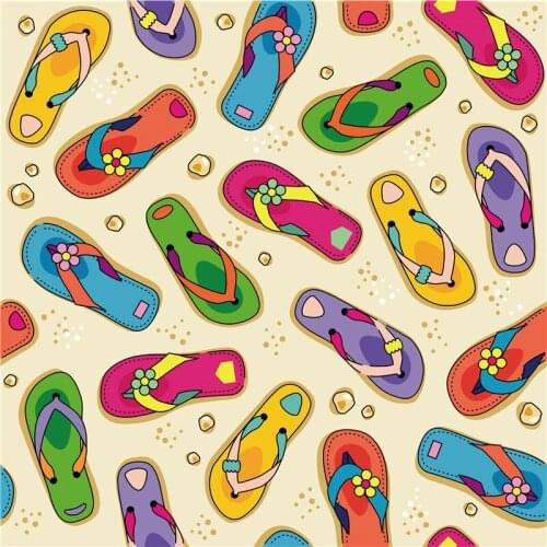 Polyester satin fabric custom colorful slippers printing thin high-end floral cloth girls dress DIY clothing patchwork z1