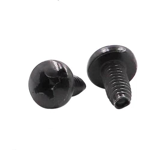 100PCS M3M4M5M6 Black Zinc Pan Head Triangular Teeth Self-tapping Screw Round Head Cross Self-locking Screw Cabinet Screw