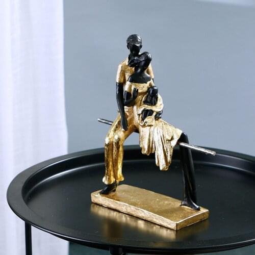 Modern Family Figurines Couples Children Sculpture Office Desktop Decoration