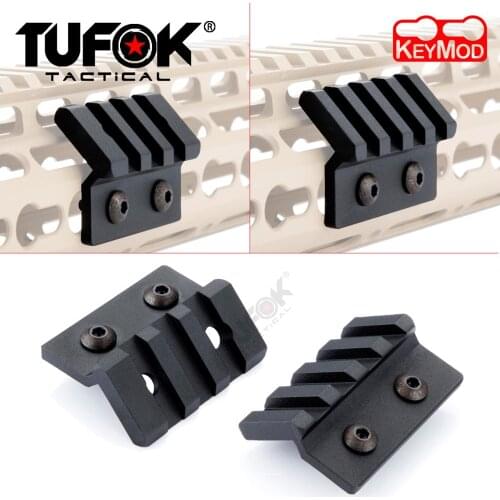 TuFok 3, 4 Slot Keymod Offset Light Mount For Opitc Scope Dot Sight Laser Keymod Picatinny Rail Mount Fit Keymod Rail