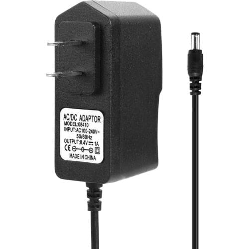 8.4V1A 18650 Lithium Battery Charger DC5.5mm US EU Plug Power Adapter Charger for 18650 18490 14650 14514430 Li-ion Battery Pack