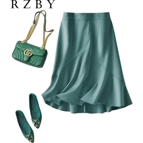 Korean Style England Office Lady Simple Solid Elegant Summer Midi Skirt Women High Waist Faldas Mujer Moda RZBY324