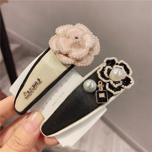Adult Women Camellia Pearl Barrettes Hairpins Hair Clips Fashion Korean Lady Girl Head Wear Accessories-AS-W20