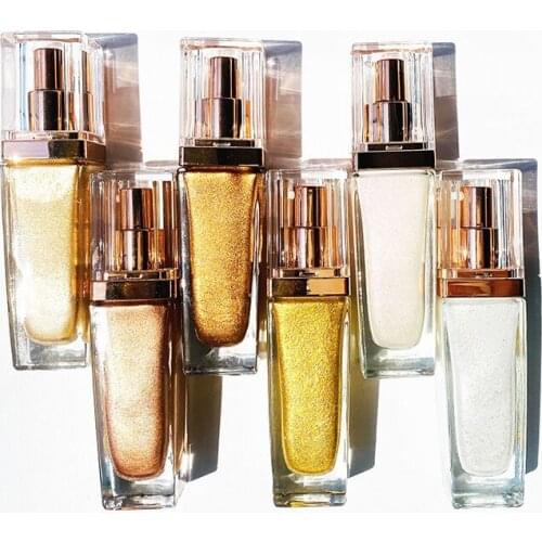 Makeup Face Body Liquid Brighten Highlight Long Lasting Pigment Foundation high Coverage Bronzer Highlighter Custom Logo Label