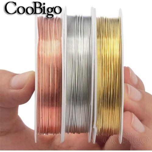1 Roll Jewelry Copper Wire Colorfast Stainless for Necklace Bracelet Jewelry Beading Ornaments DIY Craft Accessories 0.2-0.4mm