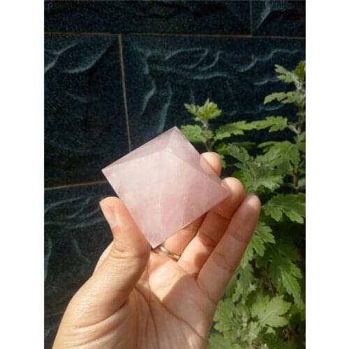 1pcs natural rose quartz pink crystal pyramid healing crystal help with meditation high energy for home decoration