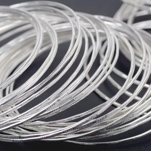 100PC Fashion Silver Ultrathin Hoop Bracelet Stackable Cuff Bangle