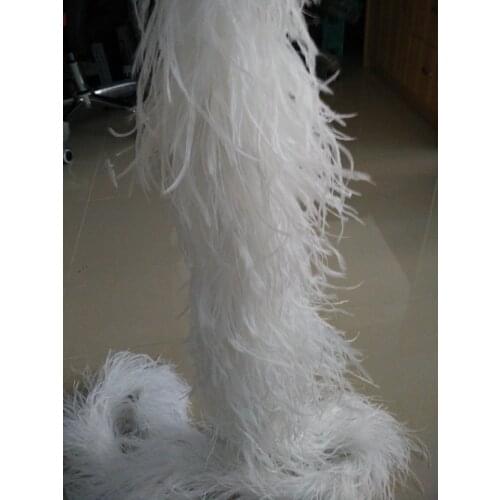 180cm-200cm Long 4ply 100% Good Ostrich Feather Boa Dancewear Costume Dress Bag Shoe Decoration DIY Sewing Supplies