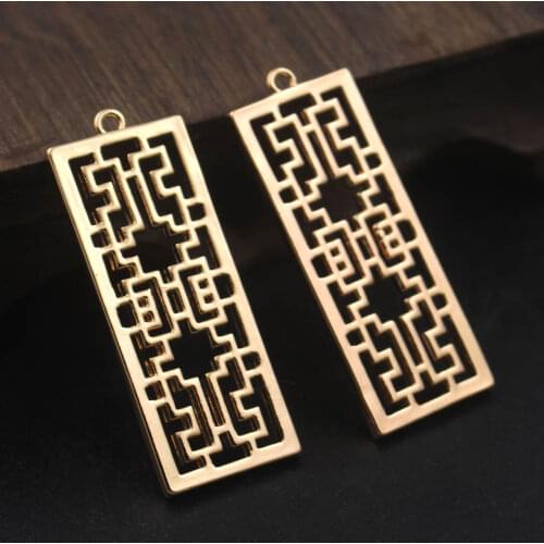 20pcs Brass Casted Oriental Charms Pendant Stamping Decoration High Quality Silver Gold Color For DIY Crafts Jewelry Accessories