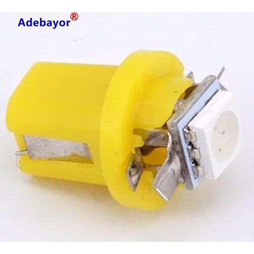 200PCS T5 B8.5D 5050 1 Smd Led Lamp Car Gauge Speedo Dash Bulb Auto Dashboard Instrument Light Blue Red Green White Yellow