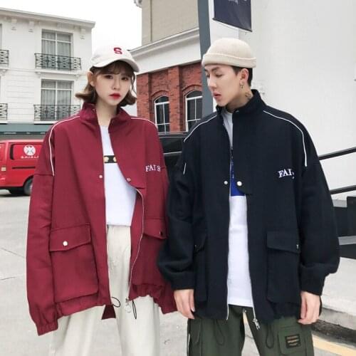 2021 autumn pair jacket trendy cargo jacket loose student class wear couples clothes couples clothing