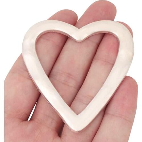 3 x Tibetan Silver Large Open Hollow Love Heart Charms Pendants for Necklace Jewelry Making 63x59mm