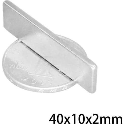 5~100PCS 40x10x2 Super Strong Sheet Rare Earth Magnet Thickness 2mm Block Rectangular Neodymium Magnets N35 40x10x2mm 40*10*2 mm