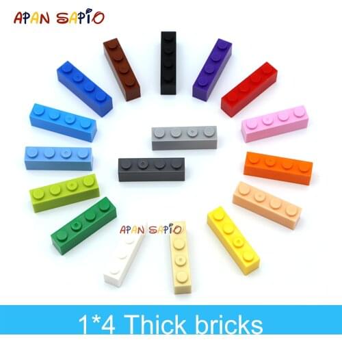 50PCS DIY Building Blocks Thick Figures Bricks 1x4 Dots Educational Creative Size Compatible With Brand Toys for Children 3010