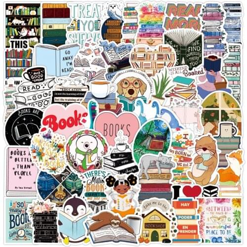 50PCS/SET I love reading Vinyl Decal Stickers Premium Waterproof Die Cut Matte Sticker Best Friend Gifts 2021