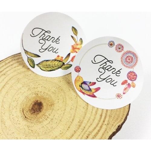 600pcs/lot Flower With Thank You White Background Wedding Seals Creative Decor Stickers Letter Stickers