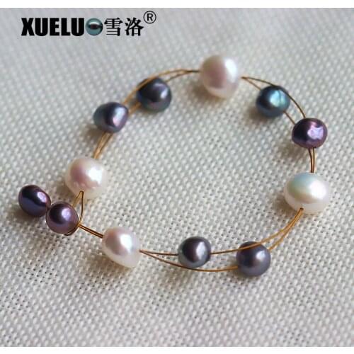 XUELUO Fashion Natural Baroque Genuine Cultured Freshwater Pearl Bracelet for girl