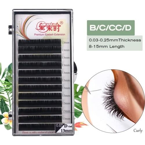 Eyelash Extension Individual Curl B/C/CC/D Eyelashes 0.03-0.25mm Thickness Eyelash Extension Russian Volume Eyelashes Extensions