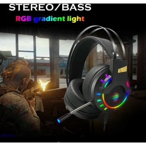 K3 Gaming Headset with microphone LED Headphones USB Wired earphones with led lights earbuds for PC Laptop PS4 Xbox One Computer
