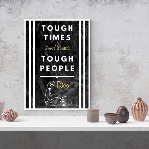 Canvas Prints Simple Letters Poster Home Decoration Painting Wall Art Tough People Do Picture Modular Living Room No Framework
