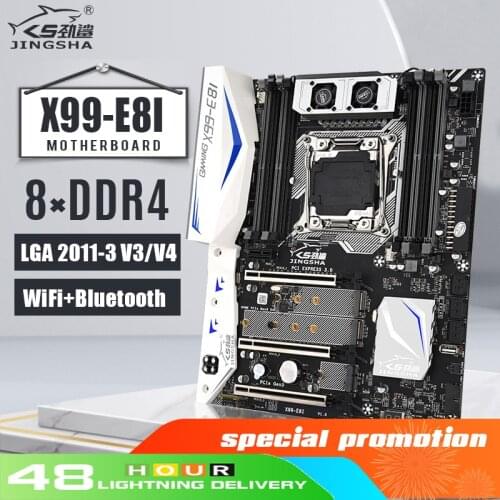 JINGSHA X99 E8I Motherboard Intel XEON E5 LGA2011-3 Full Range of 8 * DDR4 ECC REG Memory NVME USB3.0 SATA 3.0 ATX Server
