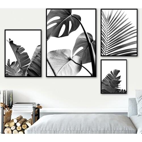 Monstera Palm Banana Leaf Agave Plant Wall Art Canvas Painting Nordic Posters And Prints Wall Pictures For Living Room Decor