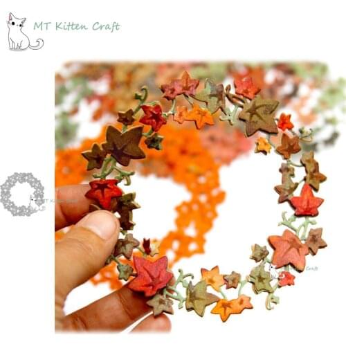 MT Metal Cutting Dies Maple leaf ring Scrapbooking Photo Album Decorative Embossing Stencils Paper Cards Making Crafts Die Cuts