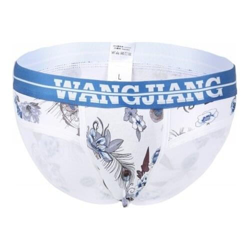 Men Sexy Underwear Shorts Print Underpants Triangle briefs Pouch Soft Breathable Briefs Panties